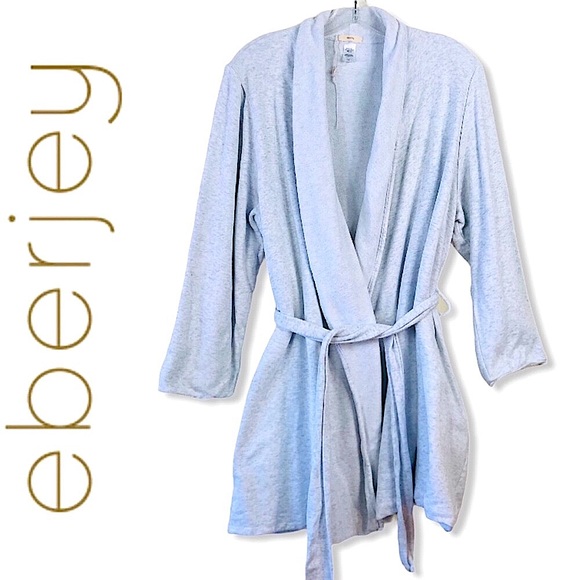 Eberjey Other - Eberjay Gray Reverse Terry Belt Tie Short Robe S